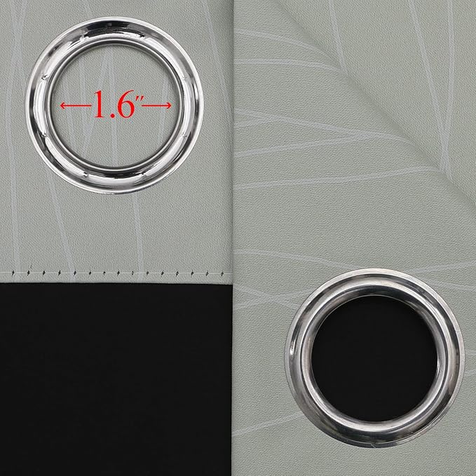 Estelar Textiler Sage Green and Greyish White Ombre Blackout Curtains 54 Inch - Image 7