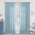 102 Inches Long Linen Curtains for Living Room Bedroom 2 Panels | Semi Sheer by LAMIT