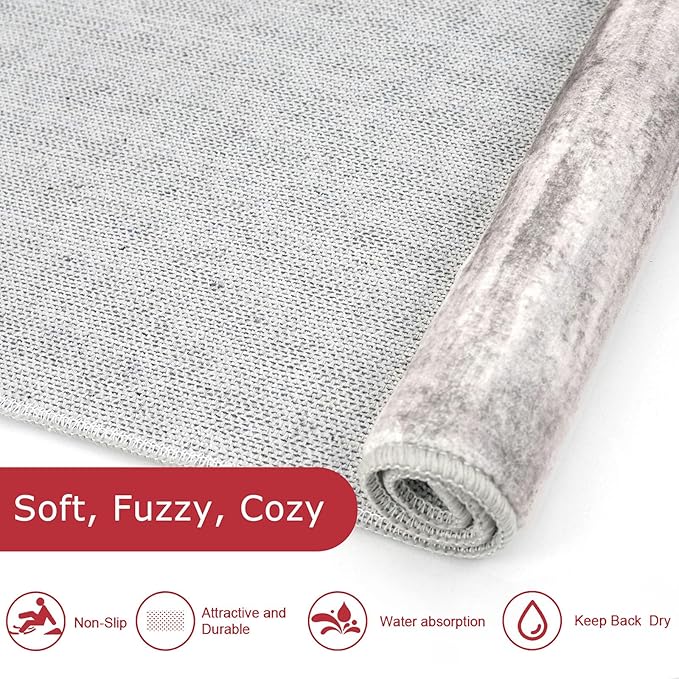 KOZYFLY Modern Abstract Small Area Rugs 2x3, Washable Kitchen Rug Non-Slip Soft - Image 6