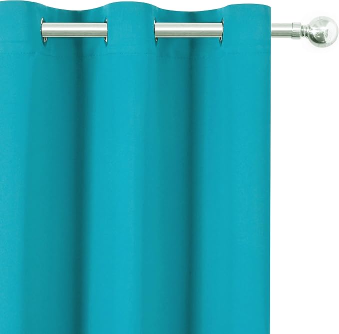 Teal Blackout Curtains 34 x 63 Inch Length/Set of 2 Curtain Panels/Thermal - Image 7