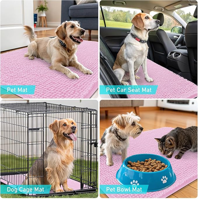 OLANLY Dog Door Mat for Muddy Paws 54x32, Super Absorbent Chenille Mud Mat | - Image 7
