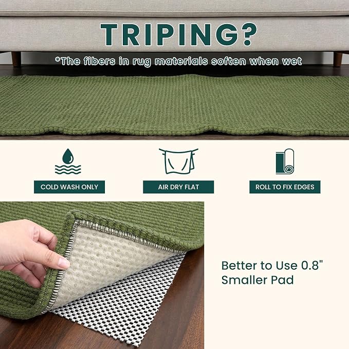 KOZYFLY Woven 3x7 Washable Kitchen Runner Rug, Non Slip Wide Runners - Image 7