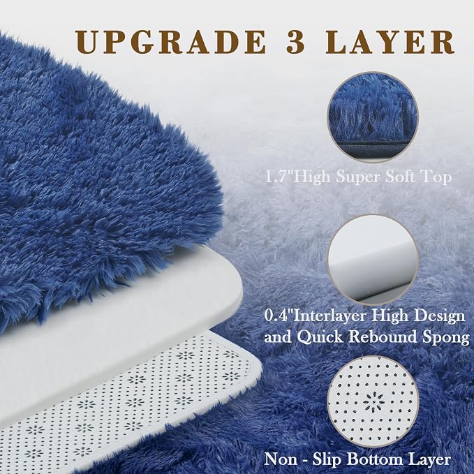 Area Rugs 9x12 Living Room, Shaggy Carpet Soft Plush Furry Bedside Rug Large - Image 4