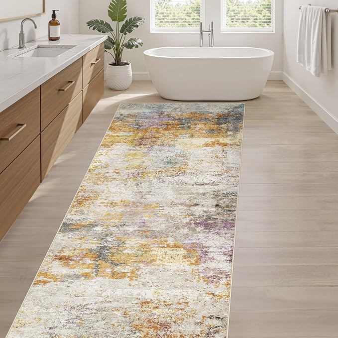 LOONGRUG Runner Rug 3x10 Washable Non-Slip Kitchen Neutral Modern Rug | - Image 5