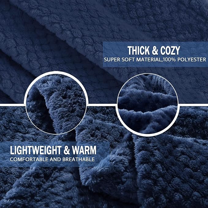 Exclusivo Mezcla Soft Waffle Fleece Bed Blanket Twin XL Size, Cozy Fluffy Design - Image 7