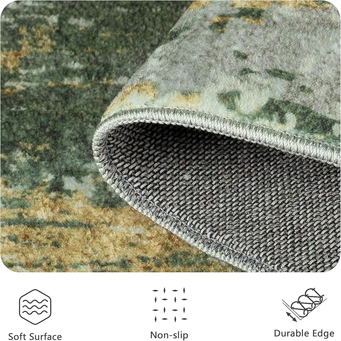 5x7 Area Rugs - Modern Abstract Washable Rug, Ultra Soft Non Slip Low Pile - Image 5