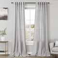 Grey Linen Curtains 102 Inches Long by Nanspring