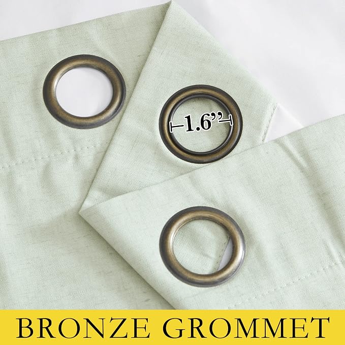 NICETOWN Sage Green Kitchen Linen Completely Shaded Draperies, 2 Pieces - Image 6