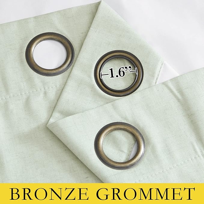 NICETOWN Sage Green Linen Blackout Curtains - Image 6