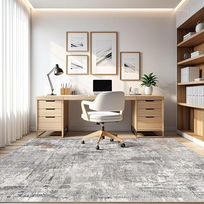 LOONGRUG 9x12 Area Rug Washable Large Neutral Modern Living Room Rugs | - Image 8
