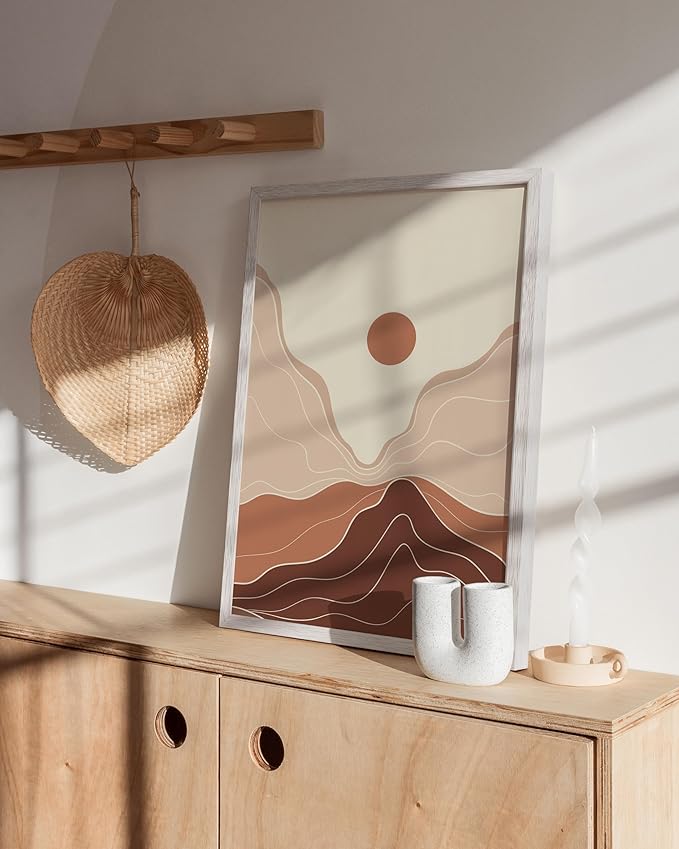 HAUS AND HUES 16x24 Frame - Set of 1 16 x 24 Poster Frame, 16x24 Picture Frame Light Wood, 16x24 Picture Frame, 16x24 Frame Wood, 16 by 24 Inch Picture Frame, 16x24 Photo Frame (White Oak Frame)