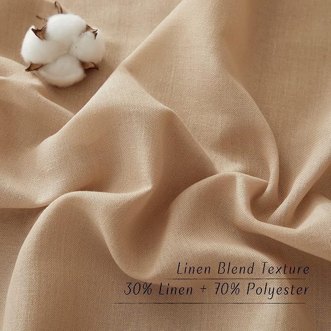 NICETOWN Thick Flax Linen Textured Bedroom Curtains, Grommet Casual & Rustic - Image 4