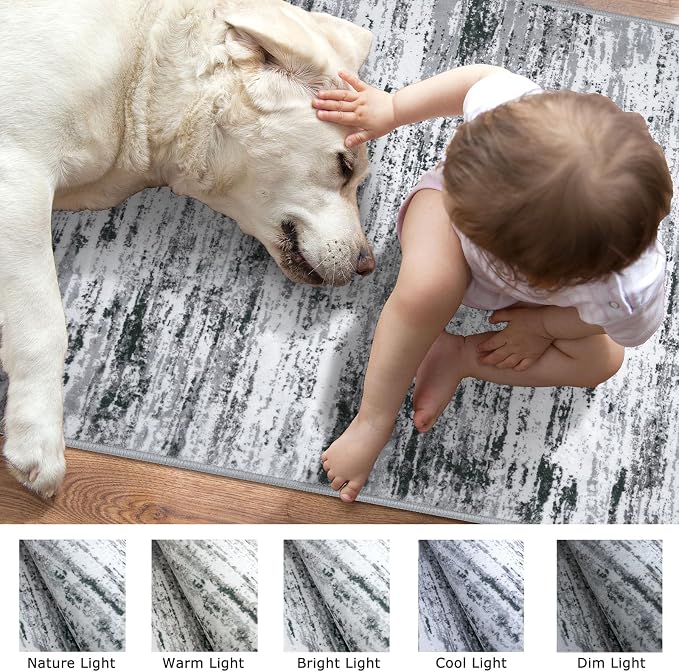Lansny Modern Abstract Runner Rug 2x12 - Image 3