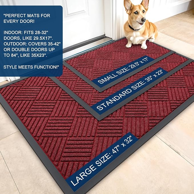 OLANLY Front Door Mat Outside Entrance 33x21, Waterproof Heavy-Duty Doormat | - Image 2