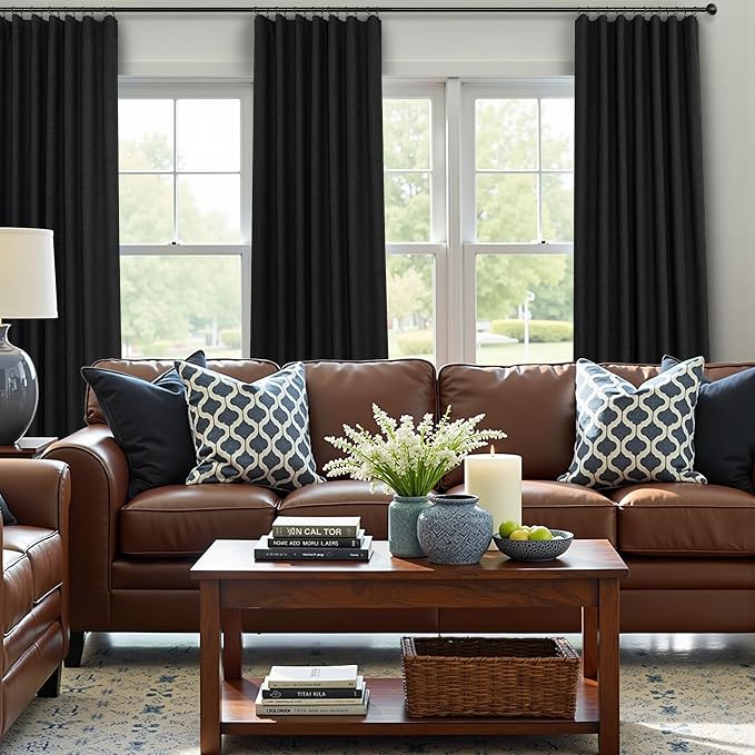 Pitalk 54 Inch Blackout Curtains Length 2 Panels Set Back Tab Pocket Room - Image 7
