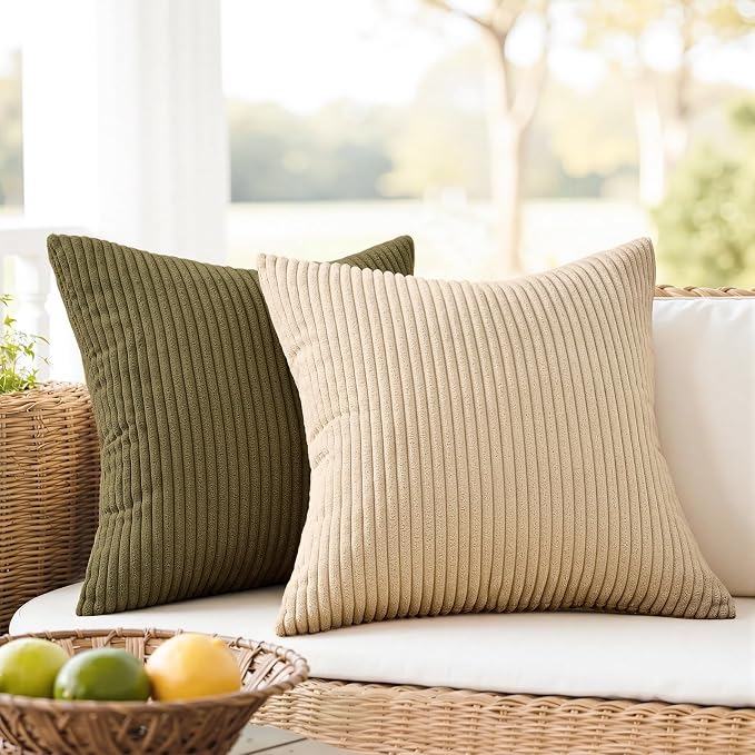 Topfinel Fall Home Decor Rust OliveGreen Throw Pillow Covers 22x22 Inch Set of - Image 2
