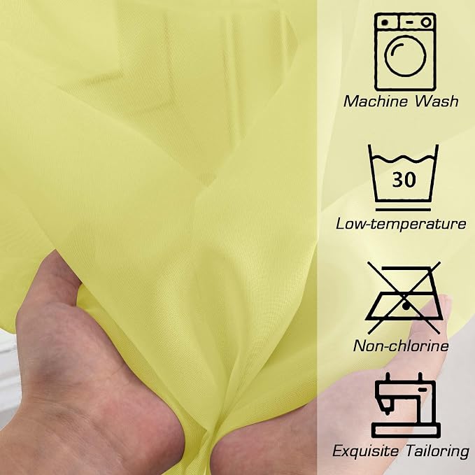 Simplebrand Rod Pocket Top Solid Voile Sheer Curtains - Image 7