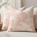 Set of 2 Decorative Floral Pillow Covers 18x18 Inch Light Pink | Neutral by SWANCOCO