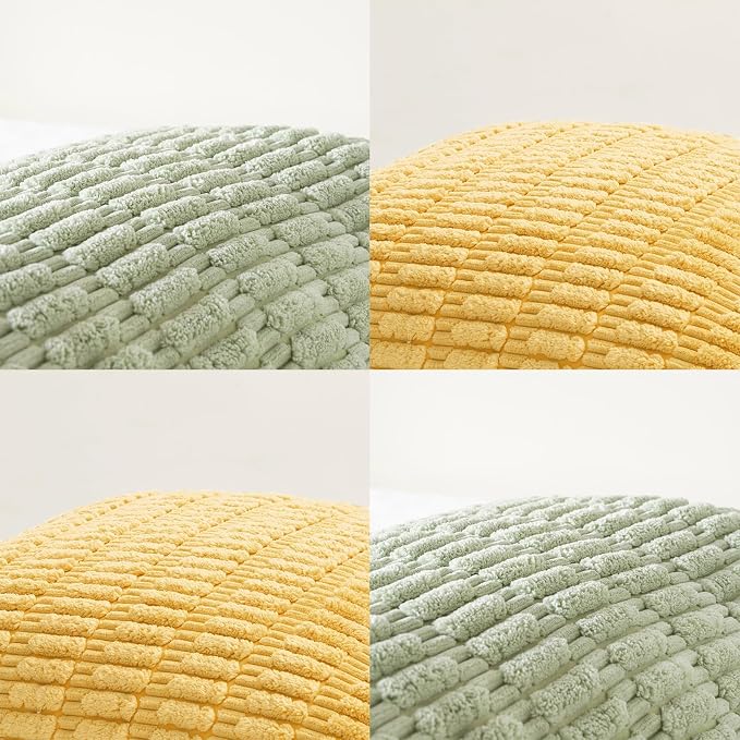 Fancy Homi Set of 4 Spring Boho Decorative Throw Pillow Covers 24x24 Inch - Image 4