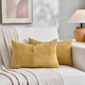 Fancy Homi 2 Packs Mustard Yellow Lumbar Decorative Throw Pillow Covers 20x28 by Fancy+Homi