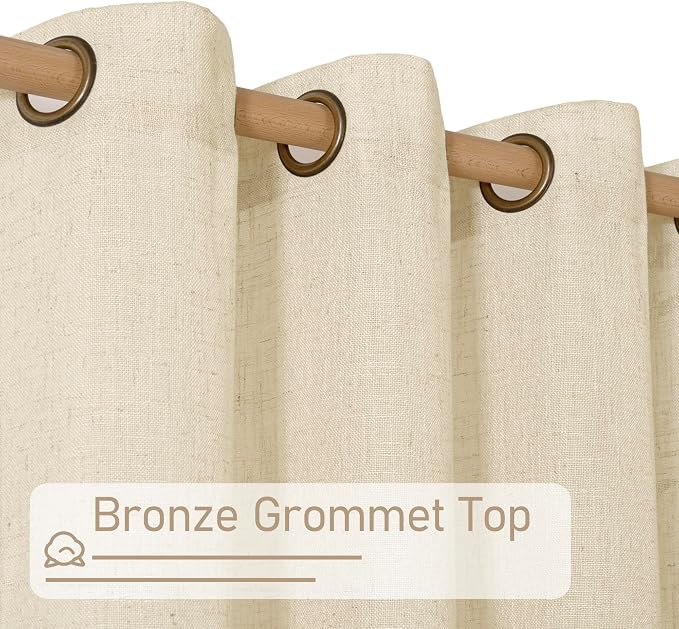 Beige Linen Curtains 84 Inches Long - Image 3