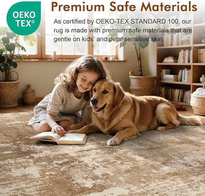 4x6 Ft Area Rugs for Living Room, Soft Non-Slip Washable Rugs Modern Abstract - Image 5