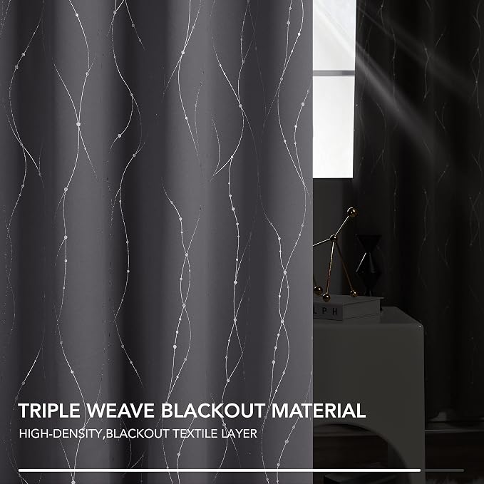 Deconovo Grey Blackout Curtains - Image 6