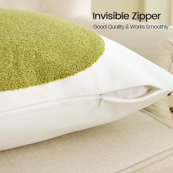 HOdo Home 2PCS Tufted Boho Jacquard Pillow Covers, Pillow Covers-Throw Pillow Cover,Farmhouse Decorative Pillow Cover,Pillow Cases for Couch,Sofa,Bed,Chair,Living Room,Home Decor (18x18inch)