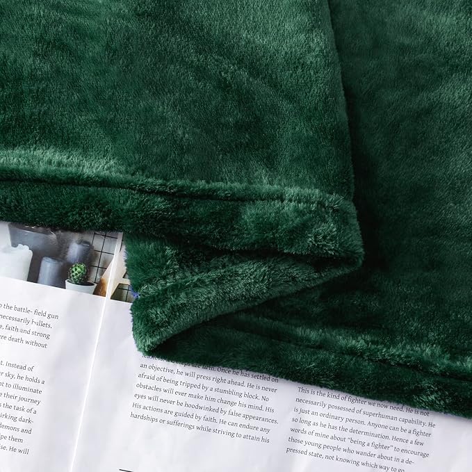 Forest Green Fleece Plush Throw Blanket 90"x90"for Couch Fuzzy Cozy Flannel | - Image 6