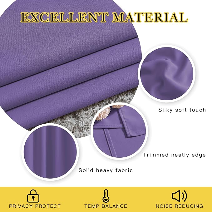 NICETOWN Blackout 72 inch Curtains - Image 3