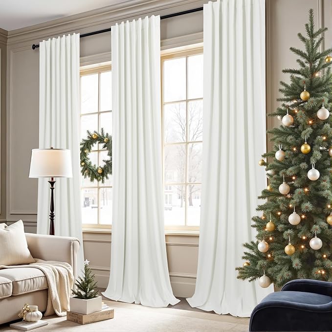 Pitalk Bedroom Blackout Curtains 63 Inches Long 2 Panel Thermal Curtain - Image 3