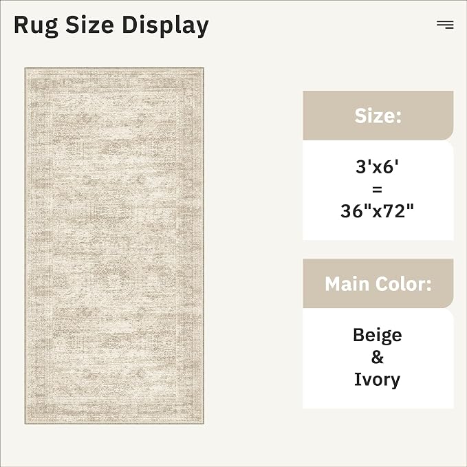 Runner Rug 3x6 Washable Non-Slip Kitchen Runner Rugs - Image 5