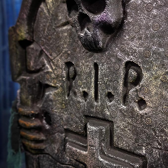 Haunted Hill Farm Tombstone Lifter by Tekky, Battery-Operated, Sound Activated Animatronic Zombie with Sound Effects and Lights for Indoor or Covered Outdoor Creepy Halloween Decoration