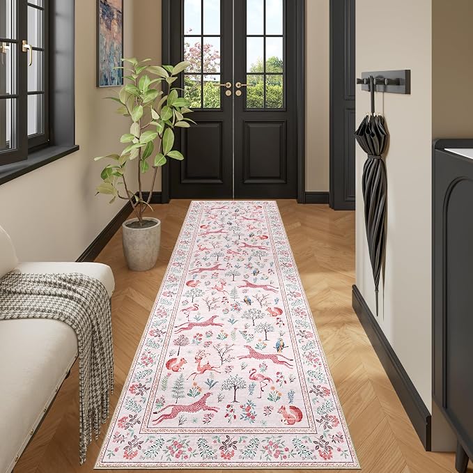 DUKINO 2x6 Runner Rug, Washable Animal Kitchen Rugs Non Slip, Low Pile - Image 6