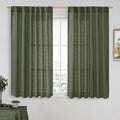 Linen Semi Sheer Curtains 48 Inch by LAMIT