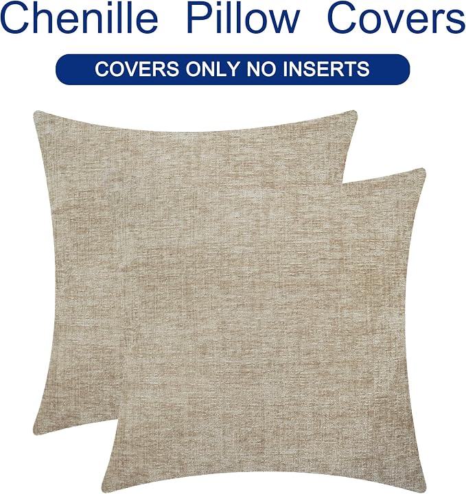 CaliTime Decorative Couch Throw Pillow Covers 16 X 16 Inches Light Taupe | Pack - Image 6