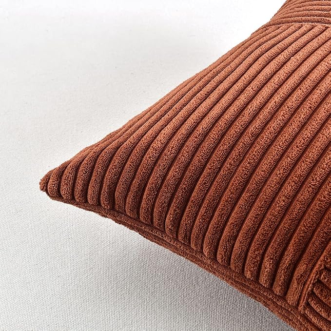 Fancy Homi 2 Packs Rust Samll Decorative Throw Pillow Covers 14x14 Inch - Image 5