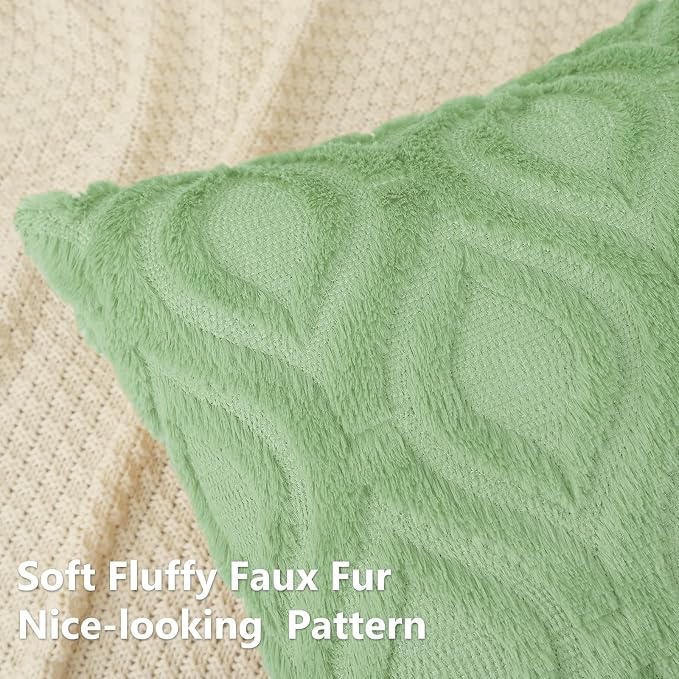 decorUhome Summer Throw Pillow Covers 20x20 Inch Set of 2, Soft Plush Faux Wool - Image 2