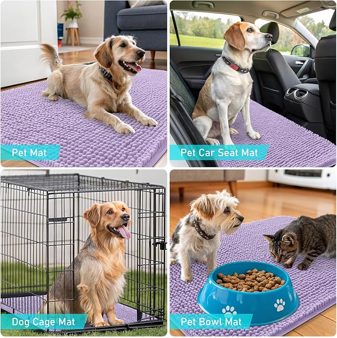 OLANLY Dog Door Mat for Muddy Paws 70x24, Super Absorbent Chenille Mud Mat | - Image 7