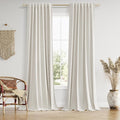 Guken Boho 100% Blackout Linen Curtains 84 Inch Long 2 Panels Set by Guken