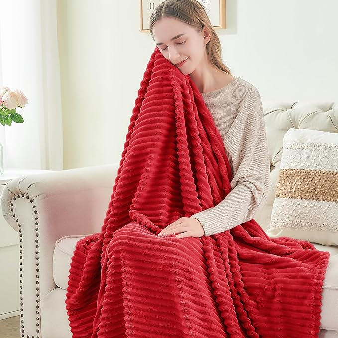 BEDELITE Fleece Blanket King Size – 3D Ribbed Jacquard Soft and Warm Decorative - Image 3