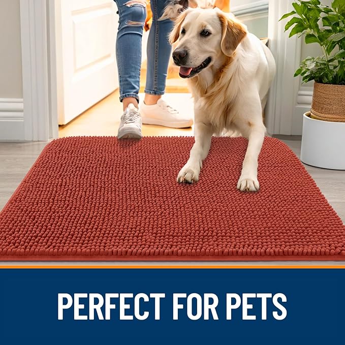 OLANLY Dog Door Mat for Muddy Paws 30x17, Absorbs Moisture and Dirt, Absorbent - Image 6