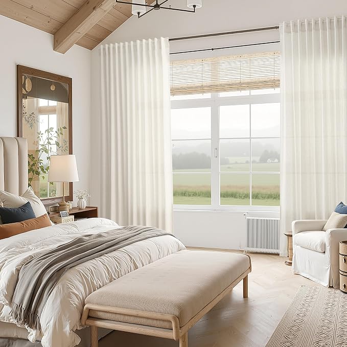 Nanspring Natural Linen Curtains 102 Inches Long - Image 7