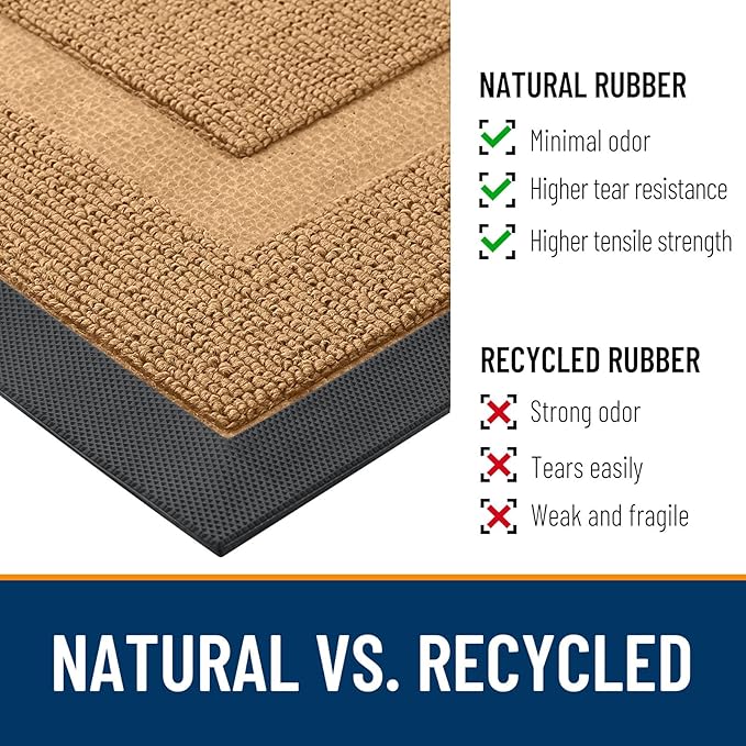 OLANLY Half Circle Front Door Mat Outside 29.5x17 All-Season Rubber Doormat | - Image 4