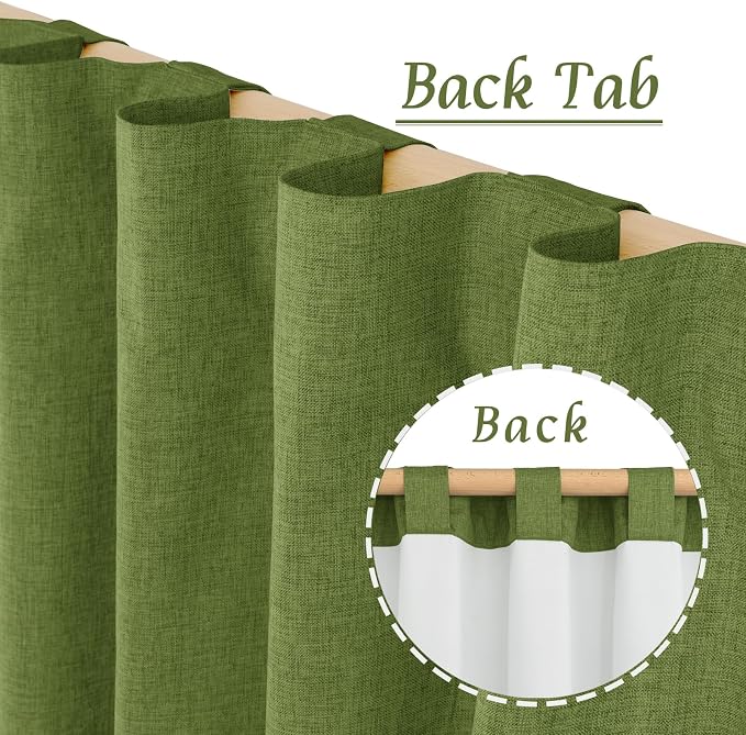 72 Inch 100% Blackout Linen Curtains - Image 3