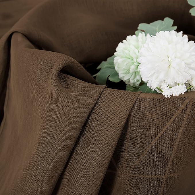 Tollpiz Sheer Curtains Living Room Linen Textured Curtain Sheers Light - Image 6