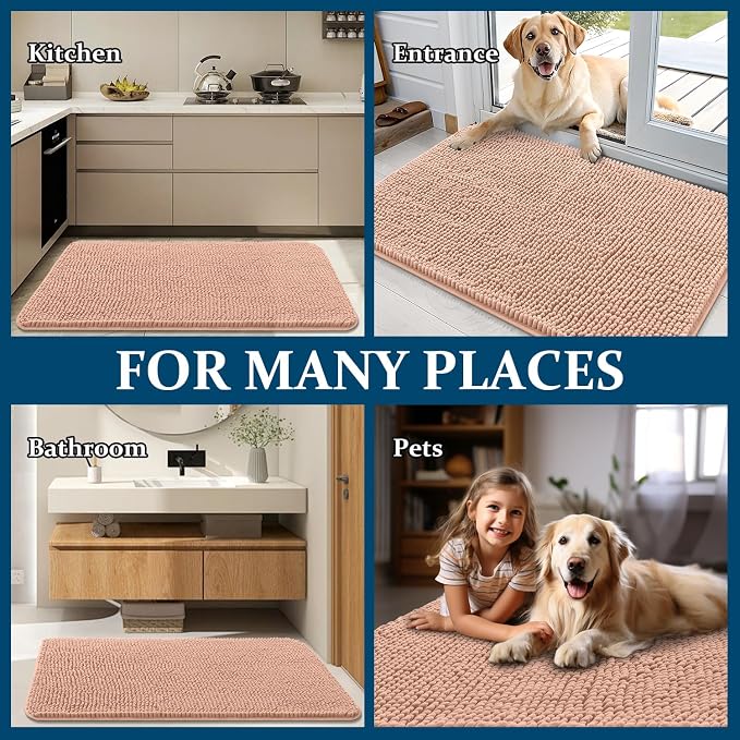 OLANLY Dog Door Mat for Muddy Paws 70x46, Super Absorbent Chenille Mud Mat | - Image 8