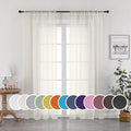 OWENIE Sheer Curtains 63 inch Length, Ivory Sheer Cutains 2 Panels Set by OWENIE