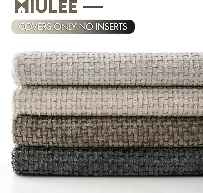 MIULEE Pack of 4 Couch Throw Pillow Covers 20x20 Inch Neutral Soft Decorative - Image 6