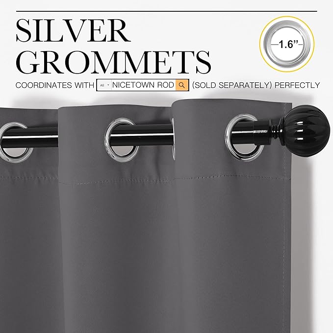 NICETOWN Bedroom Blackout Curtains Panels - Image 3
